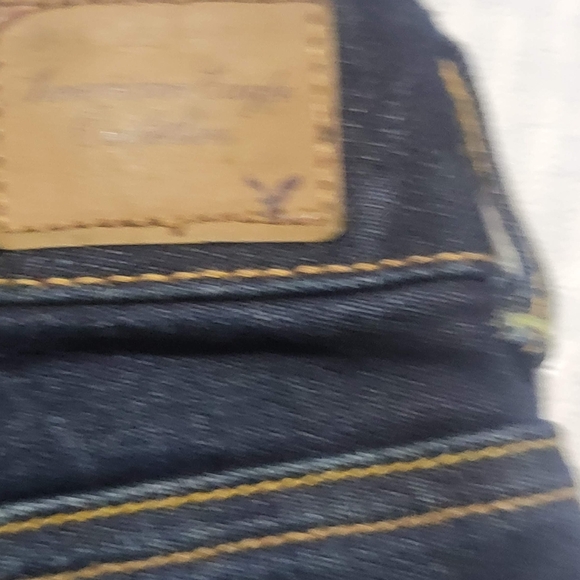 Indigo Blue Jean Shorts with Raw Hem - Picture 9 of 9